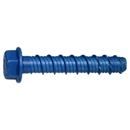 Torquemaster Masonry Screw, 1/2" Dia., Hex, 3" L, Steel Blue Ruspert, 25 PK 53250